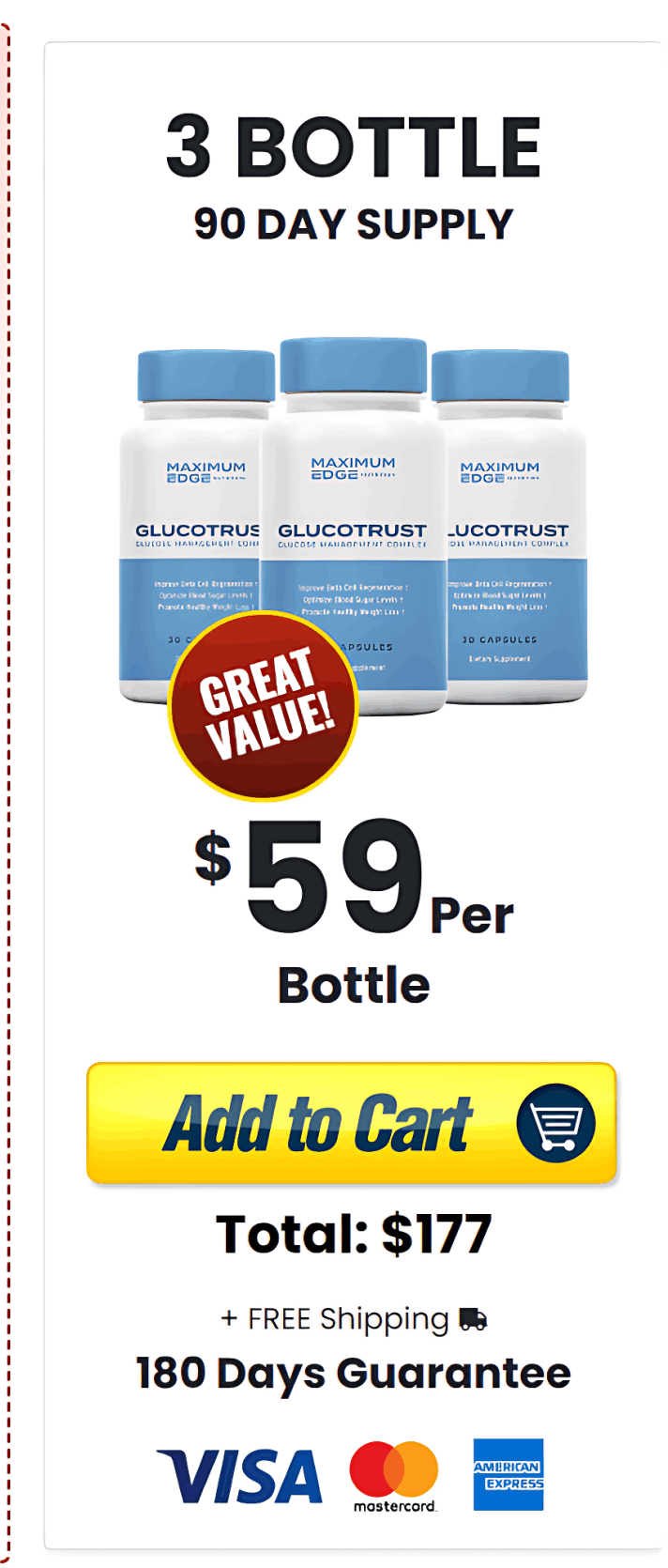 Glucotrust 3 bottle Price